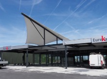 Toile architecturale pour un garage Toyota : Toiles architecturales : Toiles architecturales
